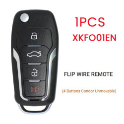 For Xhorse XKFO01EN Universal Wire Remote Key Fob Flip 4 Button for Ford Style for VVDI Key Tool