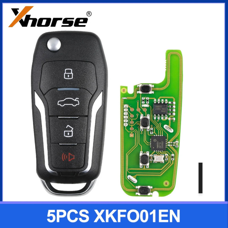 5pcs/lot Xhorse XKFO01EN Wire Remote Key for Ford Condor Flip 4 Buttons Unmovable Key King English Version