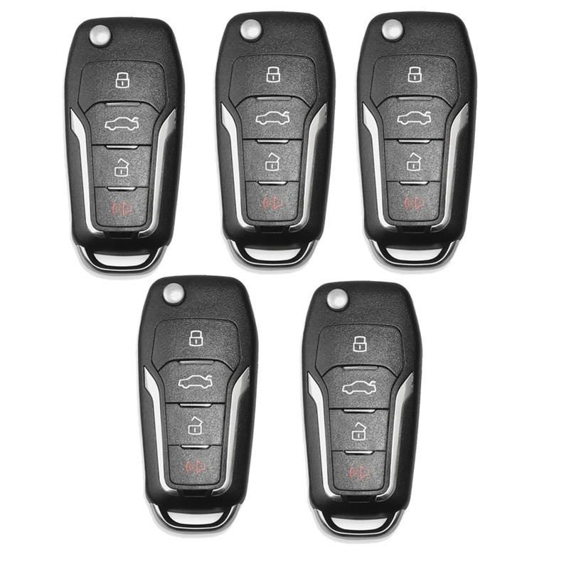 For Xhorse XNFO01EN Remote Key Fob 4 Buttons For Ford Type For VVDI Key Tool 5 Pcs/Lot