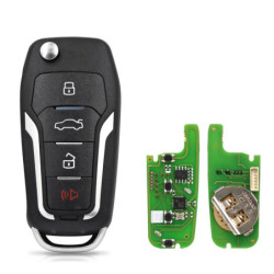 Original Xhorse XKFO01EN VVDI Wire Remote Key for Ford Flip 4 Buttons Work for MAX Pro VVDI2 MINI TOOL XKF001EN