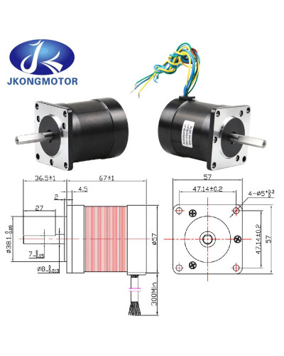 Jkongmotor 24V 69W 57mm JK57BLF02-01-X003 brushless DC motor with D-Cu