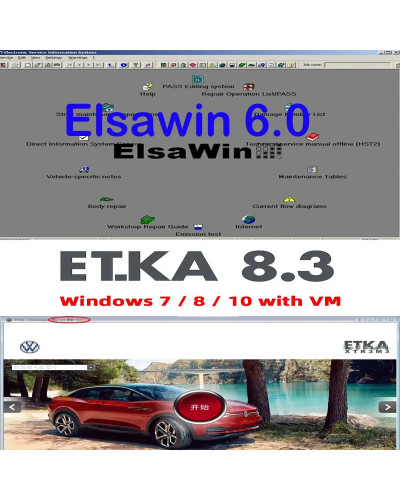 2024 Newest ELSAWIN 6.0+ Etka 8 .3 for A-udi for V-W Auto Repair Softw