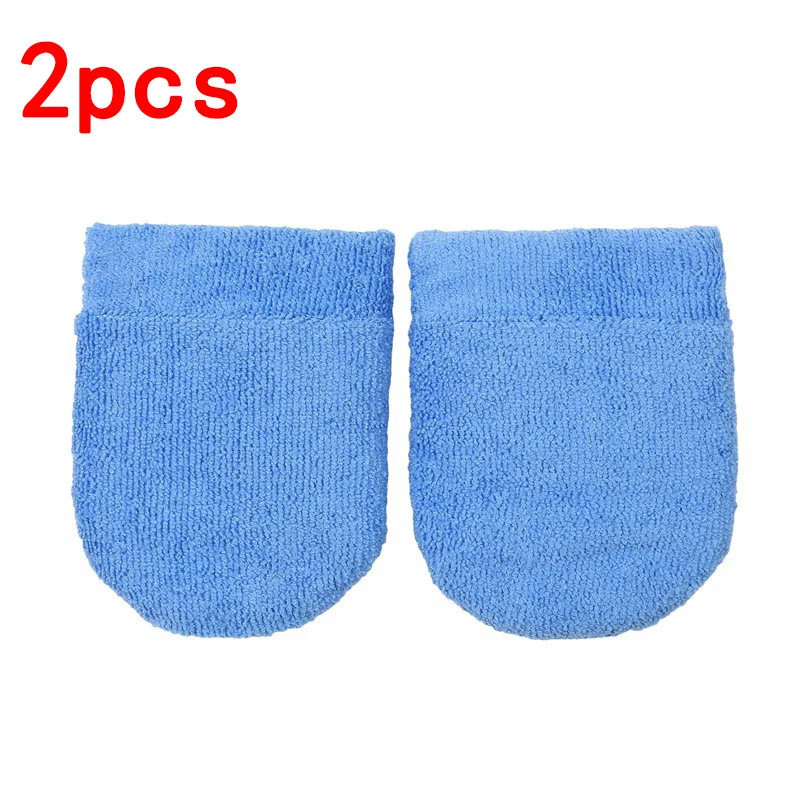 2/4pcs Soft Microfiber Car Waxing Applicator Mitts Polishing Sponge Finger Wax Foam Washing Pad Auto Detailing Cleaning Tools