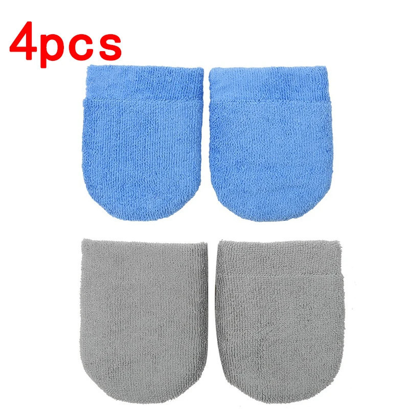 2/4pcs Soft Microfiber Car Waxing Applicator Mitts Polishing Sponge Finger Wax Foam Washing Pad Auto Detailing Cleaning Tools