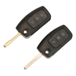 jingyuqin 10pcs/lot 3 Button Flip Folding Car Key Shell Remote Fob Cover for Ford Focus Fiesta C Max Ka