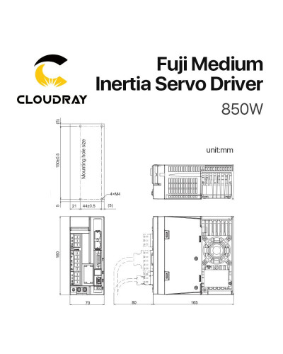 Cloudray Fuji Servo Motor Driver Kits 850W AC 14.01N.m 1500r/min GYL85