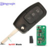 Jingyuqin Car Remote Key Fob ASK 433Mhz For Ford Fiesta Focus 2 Ecosport Kuga Escape C Max Ka Fob HU101 / FO21 3 Buttons