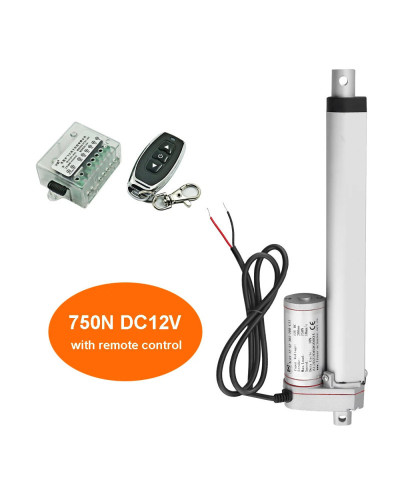 RF Remote Control and Linear Actuator 12V 750N Metal Gear DC Electric 