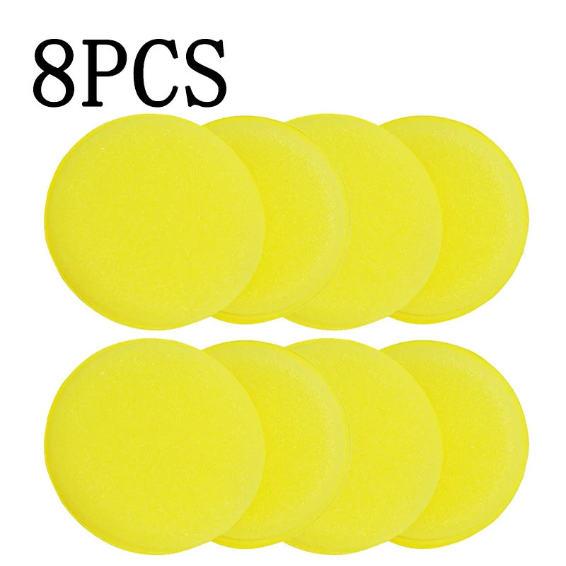 Round High Density Sponges Car Waxing Polish Sponges Foam Applicator Pads Curing and Polishing Sponges Auto Cleaning Accessories