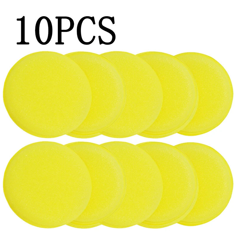 Round High Density Sponges Car Waxing Polish Sponges Foam Applicator Pads Curing and Polishing Sponges Auto Cleaning Accessories