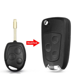 KEYYOU Car Modified Flip Remote Key 3 Buttons FO21 HU101 Fob Shell For Ford Focus Mondeo Fiesta C-MAX Fusion Transit KA Key Case