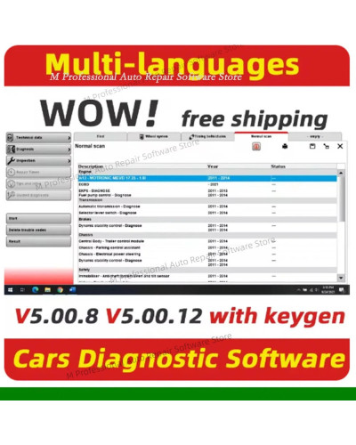 WOW 5.00.12 diagnostics Software 5.00.8 R2 + Kengen French Spanish Pol