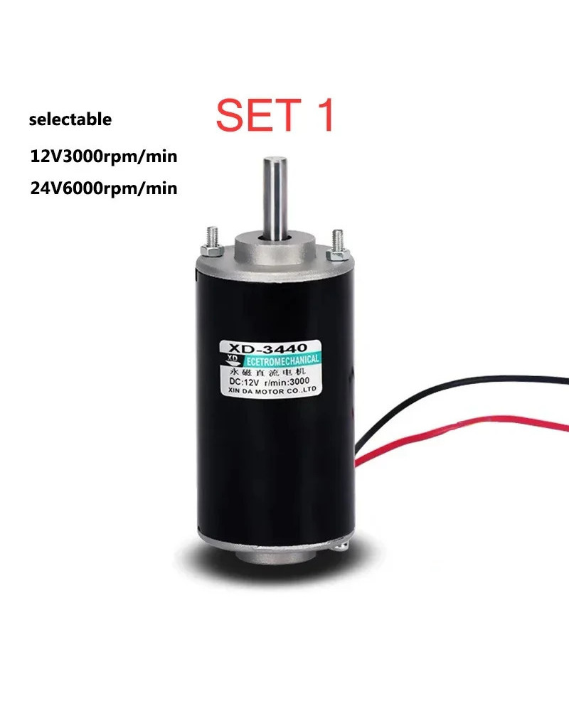 XD-3440 12V 24V 50W DC high speed motor can adjust speed CW CCW high t