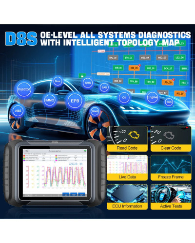 XTOOL D8S Car Diagnostic Scanner Automotive Scanner ECU Coding Key Pro