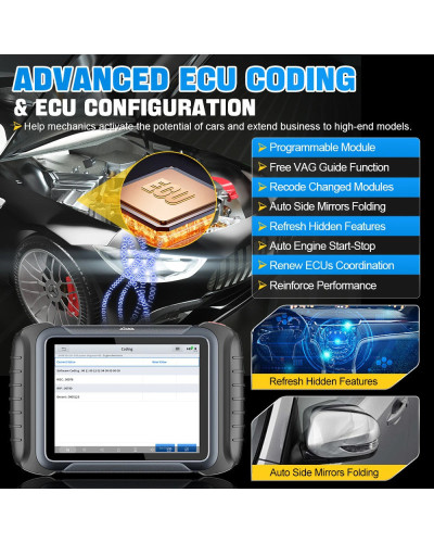 XTOOL D8S Car Diagnostic Scanner Automotive Scanner ECU Coding Key Pro