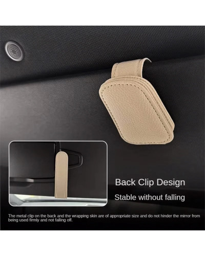 Car Sunglasses Holder Magnetic Leather Clip Ticket Holder Car Accessor