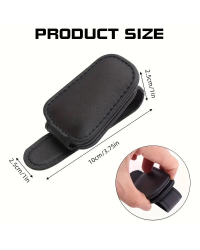 Car Sunglasses Holder Magnetic Leather Clip Ticket Holder Car Accessor