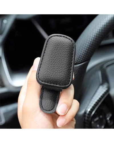 Car Sunglasses Holder Magnetic Leather Clip Ticket Holder Car Accessor