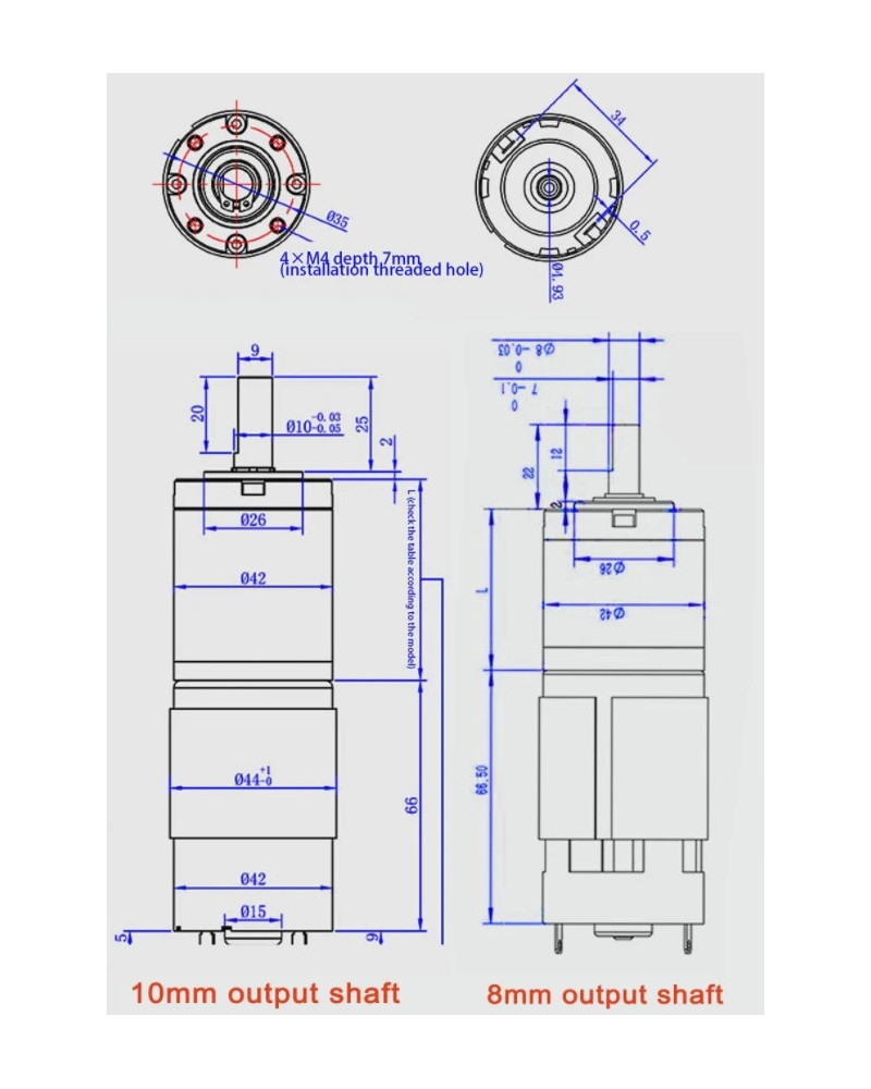 12V24VDC Low Speed Long Life Super Powerful Torque 42mm Planetary Gear