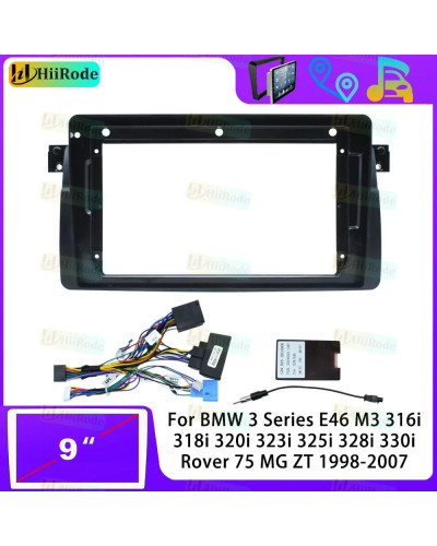 Hiirode Car Android Radio Stereo Player Frame Fascia For BMW E46 Sedan