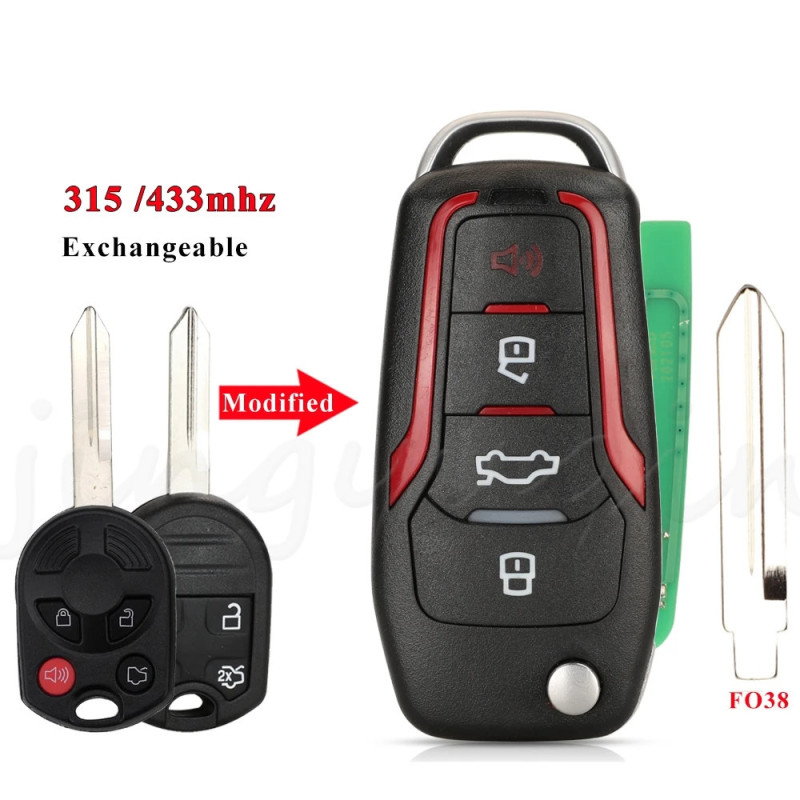 Jingyuqin 315/433MHz 4D63 Modified Remote Key For Ford Escape Focus C-Max Transit F250 F350 F450 F550 OUCD6000022 CWTWB1U793