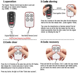 Télécommande sans fil RF 433mhz, code de copie, duplicateur de porte de garage, ouvre-clé, clonage, clhbcopie, 433.92mhz