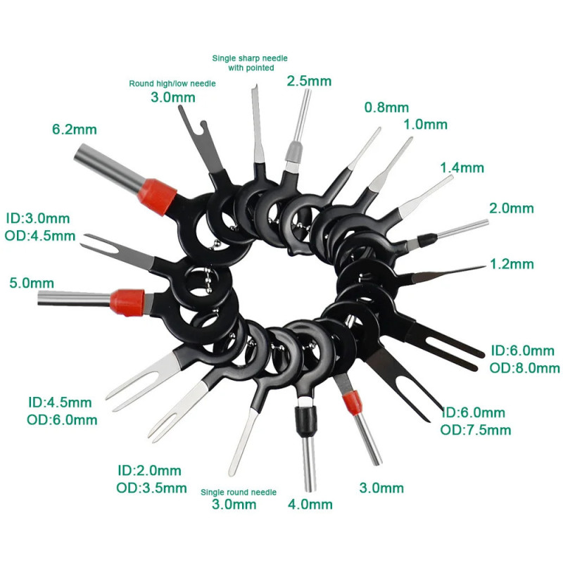 Car Terminal Removal Wire Plug Wire Crimp Connector Extractor Automotive Kit Keys Pins Repair Extraction Mechanical Tools