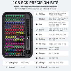 Jeu de tournevis de précision 132 en 1, mini kit d'outils à main de réparation multifonctions pour ordinateur, ordinateur portab