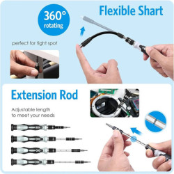 Jeu de tournevis de précision 132 en 1, mini kit d'outils à main de réparation multifonctions pour ordinateur, ordinateur portab