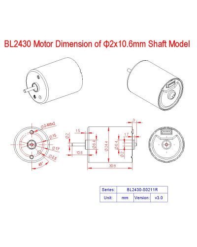 BL2430 DC Brushless 6W 12V 24V 6000 8000RPM Support 6V 12V 3000 4000RP