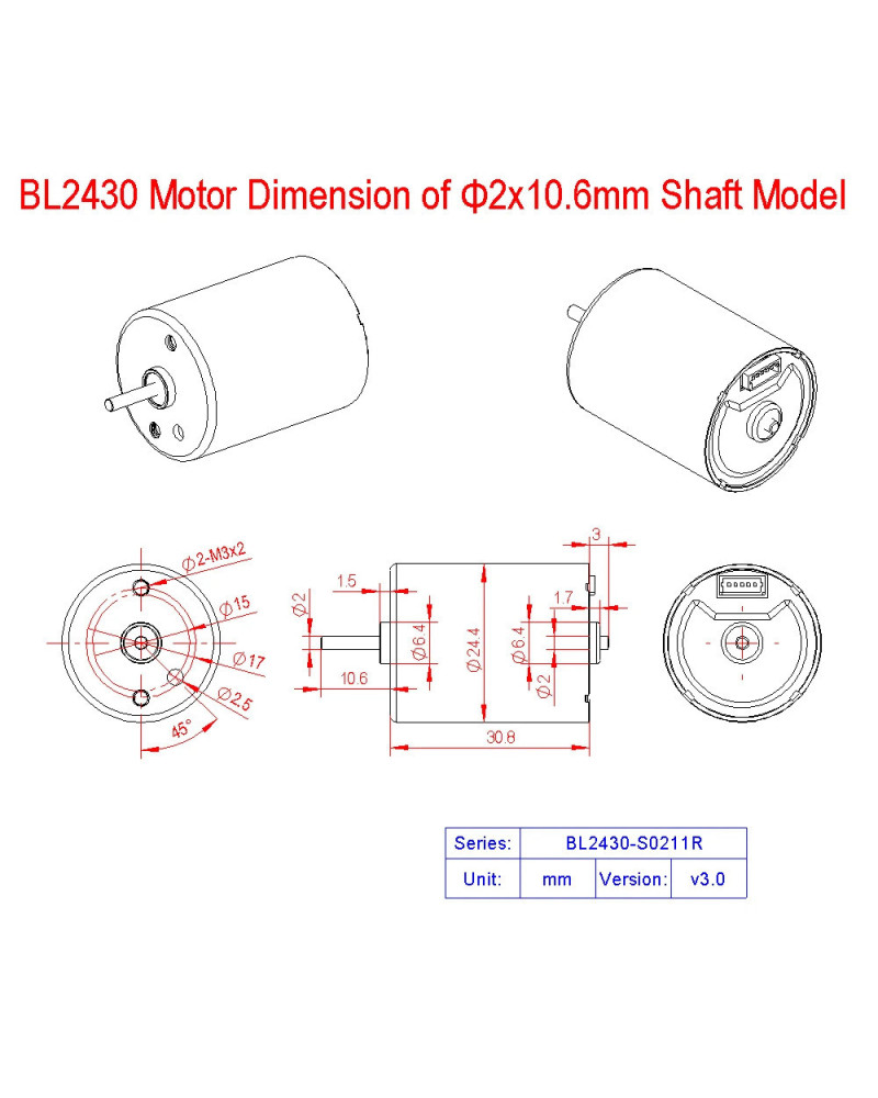 BL2430 DC Brushless 6W 12V 24V 6000 8000RPM Support 6V 12V 3000 4000RP