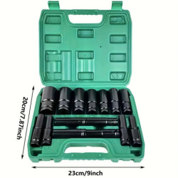 15 Pieces of 1/2 Inch Hex Impact Wrench Sockets8-32mm, Heavy-duty Socket Set for Automotive Repair