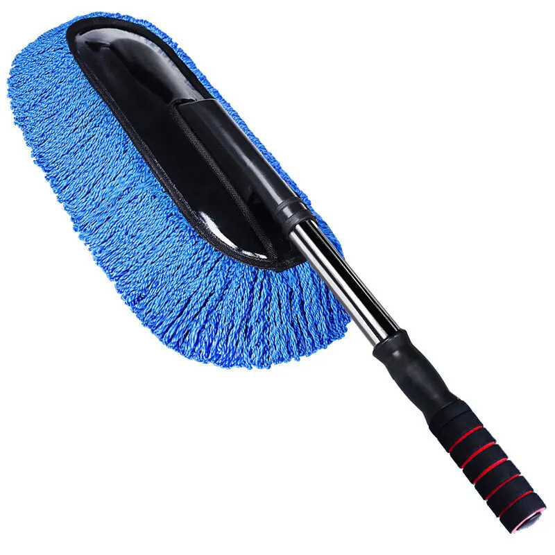 Car Wax Brush Dry and Wet Cleaning Car Wash Mop Nano Fiber Non-Linting Car Dusting Duster Car Multifunctional Telescopic Brush