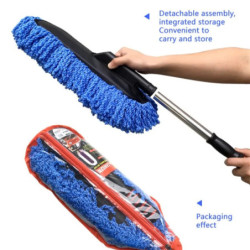 Car Wax Brush Dry and Wet Cleaning Car Wash Mop Nano Fiber Non-Linting Car Dusting Duster Car Multifunctional Telescopic Brush