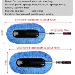 Car Wax Brush Dry and Wet Cleaning Car Wash Mop Nano Fiber Non-Linting Car Dusting Duster Car Multifunctional Telescopic Brush