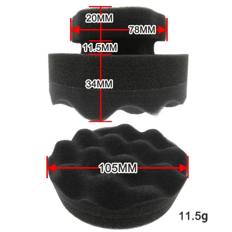 4Inch 4 Pcs Detailing Car Waxing Foam Sponge Brush Hex Hand-Grip Applicator Reusable Tire Wax Pad For Auto Polishing Cleaning