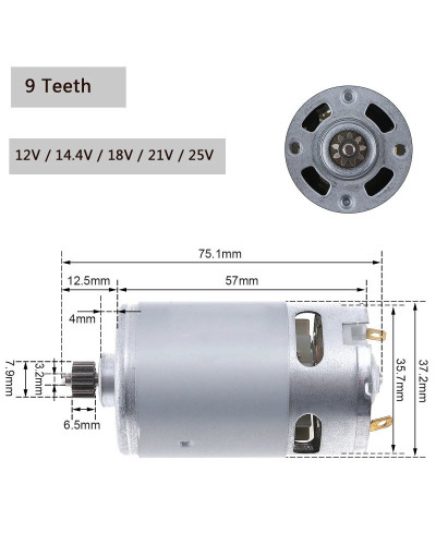 RS550 DC Motor 12V 14.4V 16.8V 18V 25V Micro Engine Electric Motors wi