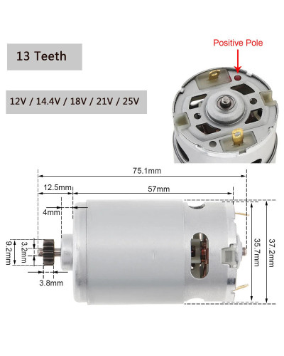 RS550 DC Motor 12V 14.4V 16.8V 18V 25V Micro Engine Electric Motors wi