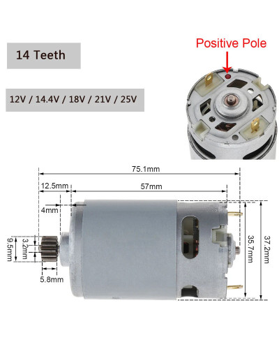 RS550 DC Motor 12V 14.4V 16.8V 18V 25V Micro Engine Electric Motors wi