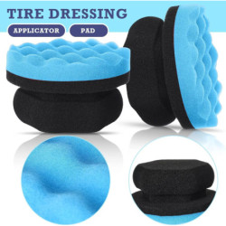 4Inch 4 Pcs Detailing Car Waxing Foam Sponge Brush Hex Hand-Grip Applicator Reusable Tire Wax Pad For Auto Polishing Cleaning