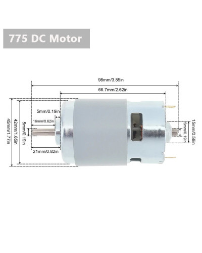 775 DC Motor 12V 3000-15000RPM High Speed Large Torque Motor for Small