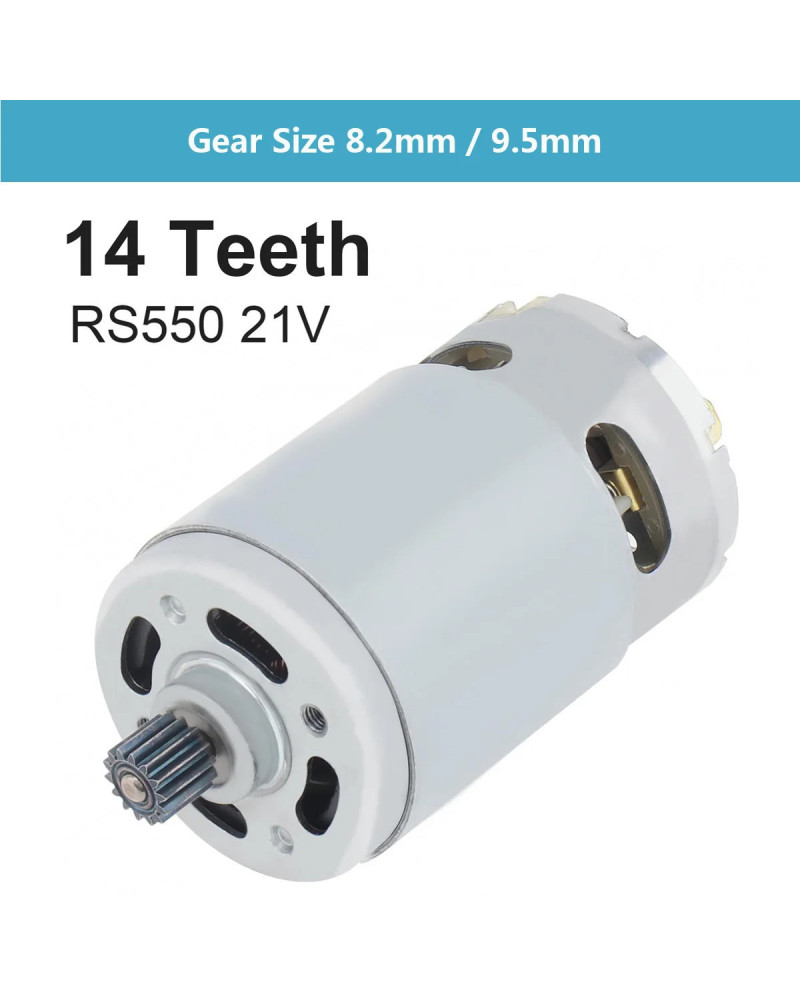 RS550 DC Motor 8.2mm /9.5mm 14 Teeth Gear Micro Motor 21V 25000RPM Ele