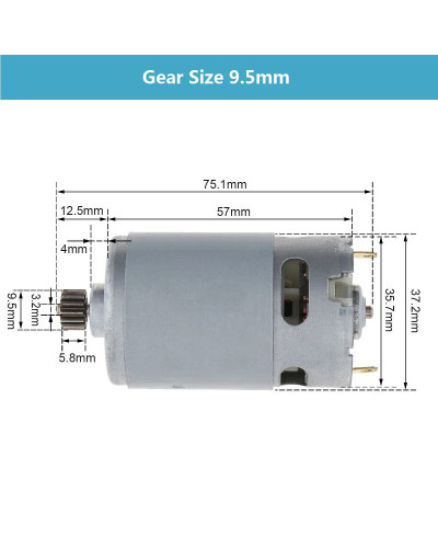 RS550 DC Motor 8.2mm /9.5mm 14 Teeth Gear Micro Motor 21V 25000RPM Ele