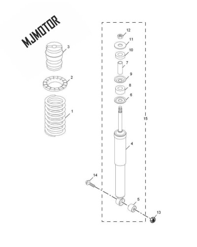 1pc Rear Shock absorber for Chinese SAIC ROEWE W5 Ssangyong Kyron SUV 